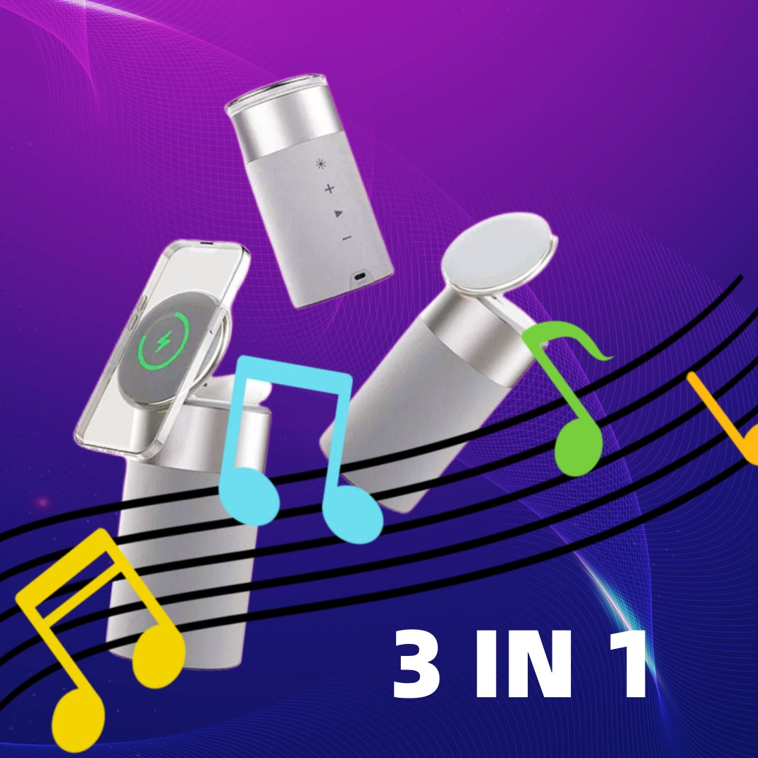 Portable Bluetooth Speaker With Touch Lamp For Home And Office  3 In 1 Multi-Function IPhone And AirPods Wireless Charger