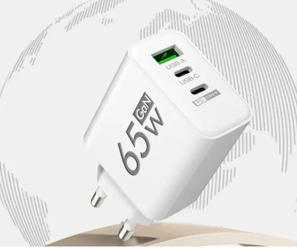 65W Frosted Square 1USB 2PD Multi-port Charger Mobile Phone Charger 5v2a 12W Standard Charging Plug