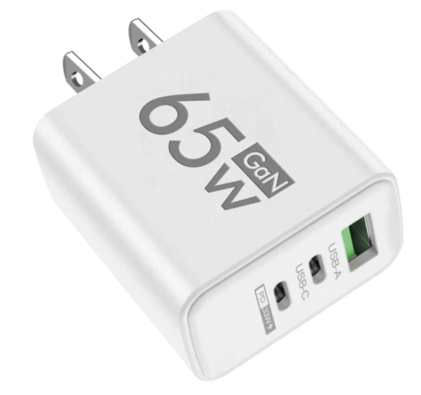 65W Frosted Square 1USB 2PD Multi-port Charger Mobile Phone Charger 5v2a 12W Standard Charging Plug